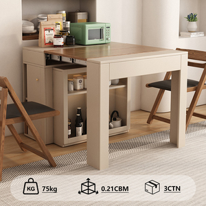 Cream Wind Dinning <strong>Tables</strong> Multi-functional Extendable <strong>Tables</strong> Folding Wood <strong>Small</strong> Modern Home Storage Dinning <strong>Table</strong> - Product Image 2