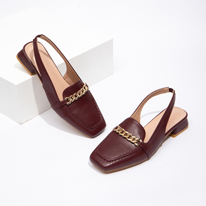 Nouvelles sandales françaises à bout carré, chaussures à <span class=keywords><strong>talon</strong></span> épais avec bride à boucle unique, confortables et décontractées pour femmes - Product Image 1