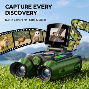 <span class=keywords><strong>Jumelles</strong></span> d'aventure en plein air pour enfants avec caméra, zoom optique 10X, écran IPS 2,4 pouces, vision nocturne, kit d'exploration de la nature STEM - Product Image 4