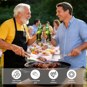 Accesorios para Parrilla de Barbacoa, Cepillo de Acero Inoxidable, Utensilios para Barbacoa al Aire Libre, Juego de Herramientas para Barbacoa, Juego de Herramientas para Camping con Bolsa de Transporte - Product Image 5
