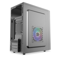 Boîtier PC RGB Mid Tower MicroATX pour ordinateur de bureau compact professionnel avec panneau latéral ventilé en maille