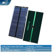 Mini 110X55mm dikdörtgen LED ışık güneş paneli bataryası şarj güç bankası 7.5V Epoxy epoksi ürün kategorisi