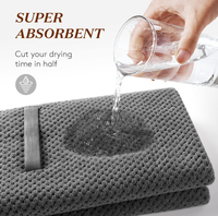 Grand enveloppement en tissu microfibre épais avec bande élastique serviette à séchage rapide pour les cheveux serviette de bain élargie pour les mains