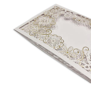 With Envelope Marriage Cards Gold <strong>Pearl</strong> Hot Stamping Laser Cut Luxury Wedding Invitation Cards - Product Image 3