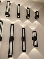 Lampe murale en aluminium pour balcon, noire, IP65, étanche, design moderne, décoration de jardin, lumière murale en cristal LED pour l'extérieur