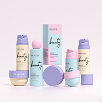 Ensemble de pots en plastique PP pour beurre corporel, forme bol vide, 50ml, 100ml, et flacon pompe airless de luxe pour tonique et lotion, 150ml, 250ml