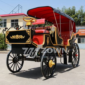 Calèche de tourisme vintage royale victorienne à chevaux, construction légère, pour événements touristiques - Product Image 3