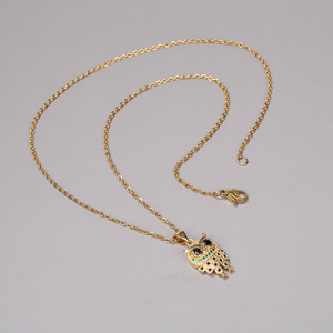 <span class=keywords><strong>Collana</strong></span> all'ingrosso del pendente del <span class=keywords><strong>gufo</strong></span> del progettista dell'ottone dell'oro 18k del progettista animale del gioiello del <span class=keywords><strong>gufo</strong></span> per il regalo di natale - Product Image 3