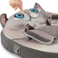 Flotteur de bain pour bébé en forme de chat mignon avec auvent solaire, flotteur de bain sûr non gonflable pour bébé de 3 à 24 mois