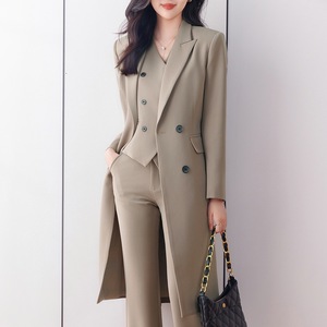 Coupe-Vent Long Femme <span class=keywords><strong>S</strong></span>-3XL Genou Nouveau <span class=keywords><strong>Style</strong></span> Printemps Automne Manteau Populaire Ensembles Veste Gilet Pantalon - Product Image 1
