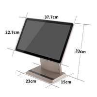 Terminal de point de vente tactile capacitif RUINAI 15'' 10 points, Android 11, système de caisse enregistreuse de bureau, 4G/WiFi/NFC Bluetooth 5.2 Wi-Fi