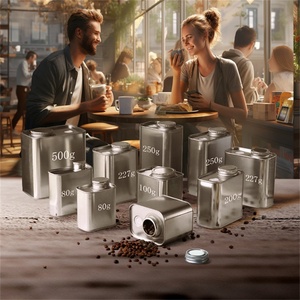 Bán buôn in ấn thiết kế cấp thực phẩm kín vòng màu đen Matte tins tùy chỉnh cà phê <span class=keywords><strong>tin</strong></span> có thể trà kim loại tins container với nắp - Product Image 5
