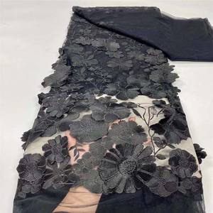 Nouveau Designer Big Flora Dentelle Tissu 100% Polyester Sergé Style avec Motif Brodé Couleur Personnalisée Robe de Bienvenue pour les Filles - Product Image 2