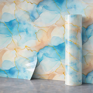 럭셔리 대리석 효과 자기 접착식 벽지 침실 장식용 - Product Image 1