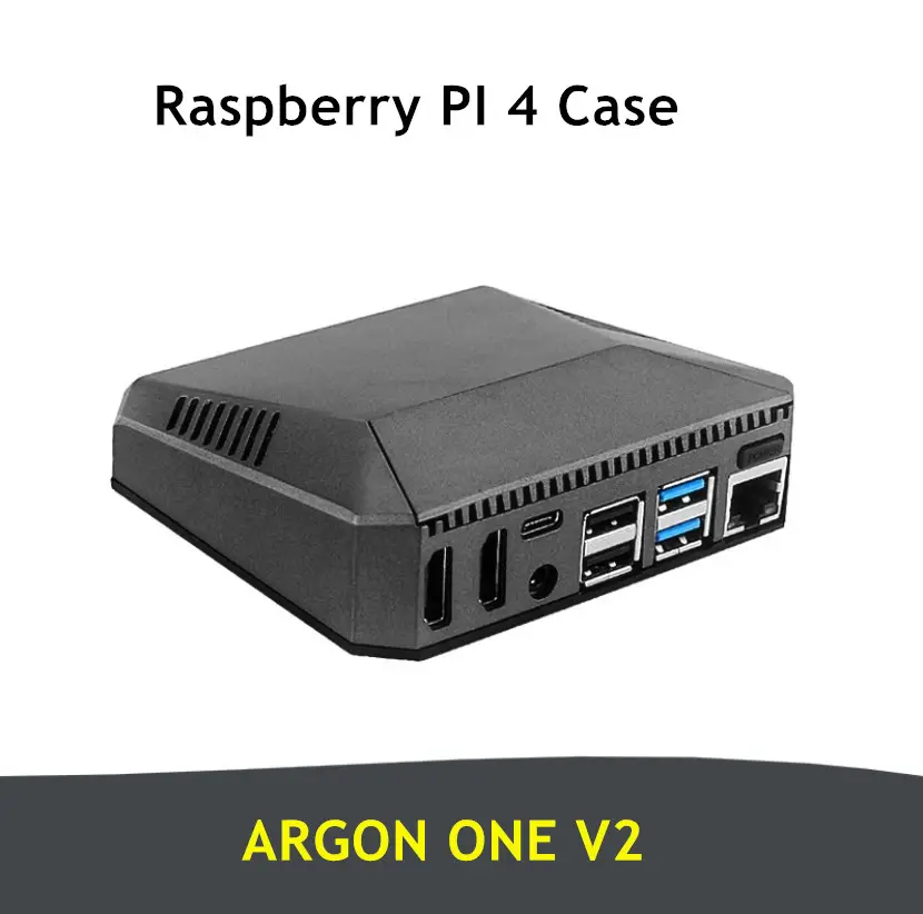 Argon one v2 capa de alumínio decente, para raspberry pi 4 modelo b com botão de alimentação seguro, gerenciamento de temperatura incrível