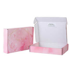 Hộp vận chuyển sóng màu hồng tùy chỉnh với thiết kế logo hoàn thiện mờ cho quần áo mỹ phẩm hoặc Hộp Quà Tặng thư - Product Image 3