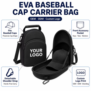 Hard EVA <strong>Baseball</strong> <strong>Cap</strong> Hat Carrying Case Custom Travel Protective Carrier Organizer Shockproof Zipper Logo OEM Wholesale New Bulk - Product Image 2