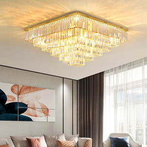 New Arrival Zeal Lighting Bedroom Lights Nordic <b>Modern</b> Luxury Led Round square Gold Crystal Ceiling <b>Lamp</b> - Product Image 2
