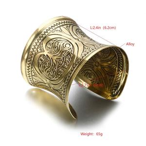 Oude Gouden Brede Vintage Metalen Manchet Armband # Bra100029 - Product Image 4