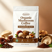 Mélange de café aux champignons 10 en 1 en poudre, marque privée OEM, Reishi, Chaga, Lion's Mane