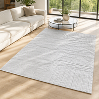 Tapis moderne en fourrure de cachemire jacquard à poils longs et courts, couleur unie, rectangulaire, fait main, en peluche 3D pour salon