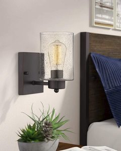 Clear Glass <strong>Shades</strong> Black Wall <strong>Lamp</strong> Hotel <strong>Bathroom</strong> Vanity Light Black <strong>Bathroom</strong> Light Fixture Over the Mirror - Product Image 3