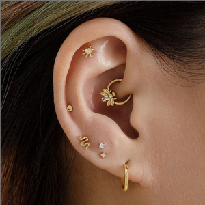 Delicate 925 Sterling Silver Minimalist Small Tiny Animal Snake <strong>Stud</strong> Earring Girl <strong>Second</strong> Hole Multi Piercing Cute Lovely Jewelry - Product Image 4