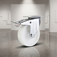 Meilleures ventes internationales - Roue pivotante en nylon PP PA blanche de 3, 4, 5, 6, 8 pouces - 360° °   Roulettes industrielles pivotantes pour machines lourdes