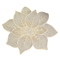 Set de table en PVC doré à motif floral, tapis de table creux, style nordique, pour hôtel et restaurant