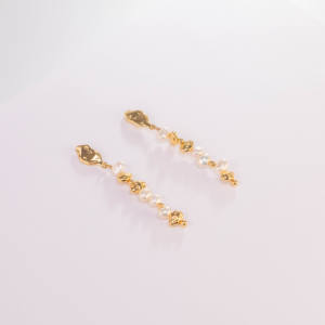 Dreamshow Imitation Pearl <b>Chain</b> <b>Stud</b> <b>Earring</b> Fashion Jewelry Women Gold Plated Silver gold plating <b>Earring</b> - Product Image 6