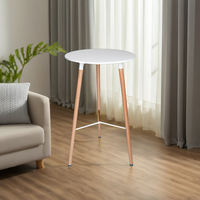 Table ronde haute de style moderne et simple Table de bar extensible à pieds en bois au design triangulaire pour la maison et les meubles de salon