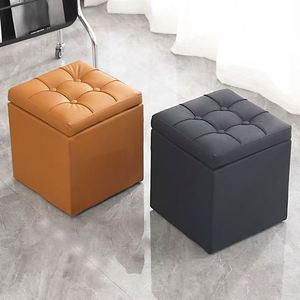 Taburete de almacenamiento doméstico para zapatos taburete bajo taburete de sofá de sala de estar de moda otomano de tela creativa - Product Image 2