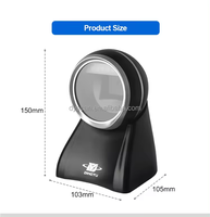 Escáner de código QR montado en escritorio omnidireccional, escáner de código de barras de mesa automático 2D con fuente de luz CMOS, supermercados compatibles