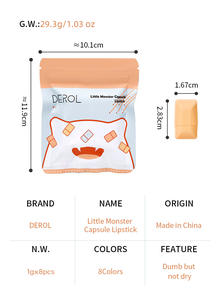 Make Your Own Logo Rouge à Lèvres Naturel Organique 8 Couleurs Mini Candy Matte Lipstick Kit Little Monster Capsule - Product Image 6