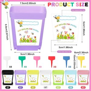50 Juegos de Macetas de Plástico Ligeras para Jardín, Kit de Manualidades, Bandejas, Pegatinas, Paquetes de Semillas de Flores Silvestres (No Incluidos), Regalos para <span class=keywords><strong>Estudiantes</strong></span> - Product Image 2