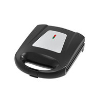 Machine à sandwich électrique 4 tranches 1400W avec couvercle supérieur en acier inoxydable, plaques antiadhésives, thermostat automatique et rangement vertical pour la maison