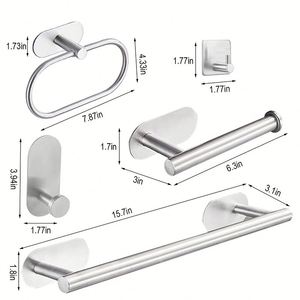 Nouvel ensemble d'organisateurs muraux pour toilettes, accessoires de salle de bain, support de serviettes, porte-papier, étagère pour système de salle de bain - Product Image 3