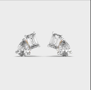 <b>Emerald</b> Cut Lab Grown Diamond <b>Stud</b> <b>Earrings</b> 14KT Rose/White/Yellow Gold IGI Certified 2.5ct for Anniversary & Party Gifts - Product Image 1
