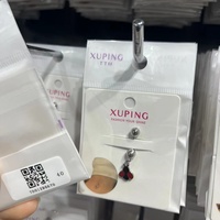 XUPING Cincin Pusar Trendy dari Baja Tahan Karat Desain Bintang/Stroberi/Hati/Kupu-kupu/Buah Perhiasan Tindik Pusar Unisex