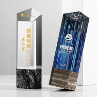 Trophée en marbre personnalisé, récompenses créatives en cristal, souvenir commémoratif pour les employés exceptionnels et les compétitions.