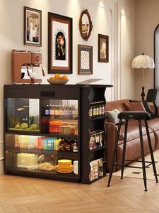 <span class=keywords><strong>Tavolo</strong></span> da Bar in Legno Massello Jincheng con Partizione Retrattile e Armadietto - Product Image 1