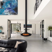 Tonya Cheminée Bioéthanol Moderne Autoportante en Acier Carbone, Sans Ventilation, pour Hôtels, Villas et Appartements