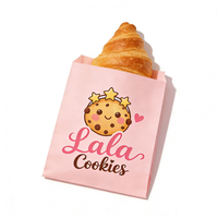 Sacs en papier personnalisés avec logo pour boulangerie, sacs à biscuits, sacs résistants à la graisse pour sandwichs, pâtisseries, aliments, collations, emballages, manchons en papier
