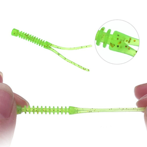 Leurres de pêche appâts souples Mini ver 50mm/0.3g artificiel flottant <span class=keywords><strong>Drop</strong></span> <span class=keywords><strong>Shot</strong></span> poisson de roche pêche sur glace lumineuse - Product Image 6
