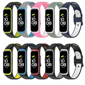 Correa de silicona de dos colores para Samsung Galaxy Fit 2 SM-R220, repuesto reloj de pulsera para Samsung Galaxy Fit2