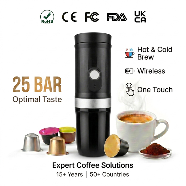 Portable Coffee Machine Personal Espresso Maker for Shared Desk Office Use With Convenient Brewing and Rich Coffee Flavor