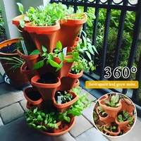 Offre Spéciale de culture hydroponique Pot de fleur en plastique jardinières verticales empilables tours de jardin Pot de plantation pour fraise
