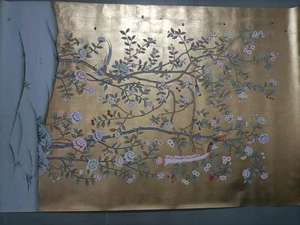Carta da <span class=keywords><strong>Parati</strong></span> Dipinta a Mano in Stile Chinoiserie <span class=keywords><strong>con</strong></span> <span class=keywords><strong>Foglie</strong></span> d'Oro - Product Image 5