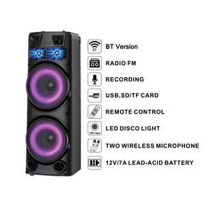 Karaoke Dual 12 pulgadas Polea Sistema de sonido Hifi Altavoz estéreo para exteriores Karaoke <span class=keywords><strong>Bt</strong></span> Altavoz con micrófono - Product Image 4