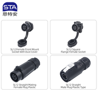 Conector Impermeable IP67 LP12 de Plástico con Bloqueo Rápido, Contactos de Cobre, para Montaje en Panel PCB, Conexión de Alimentación/Senal, Tipo Aviación